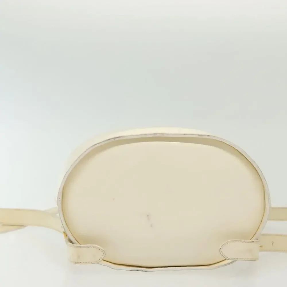Salvatore Ferragamo Patent Leather Gancini Backpack White Gold